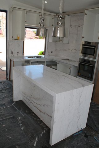 Hermese Marble Kitchen Benchtop and Splashback